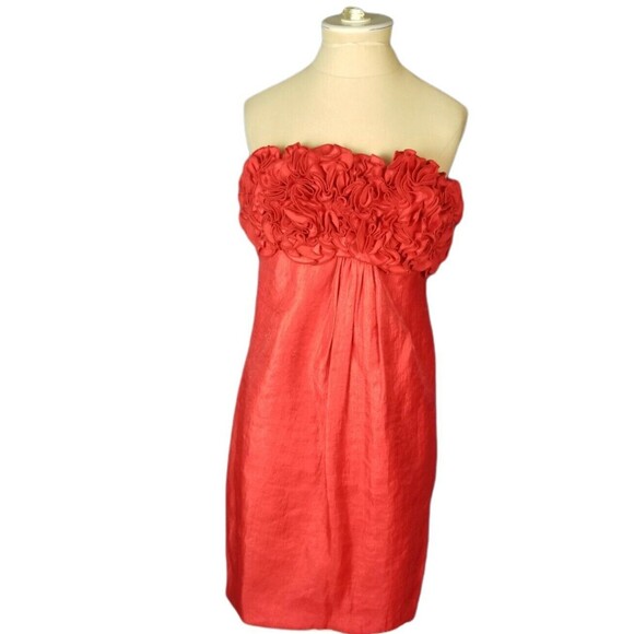 Alexia Admor Women's Cocktail Dress Detailed Bodice Tomato Red Size Small - Picture 1 of 4